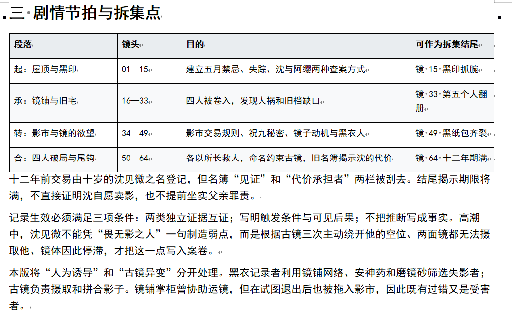 第一章镜头01至64剧情节拍与拆集点截图
